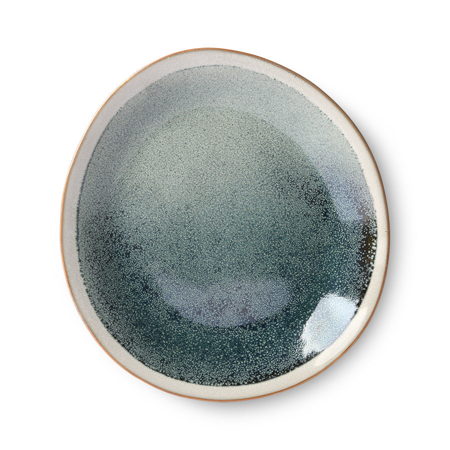 70s ceramics: side plates, mist (set of 2)