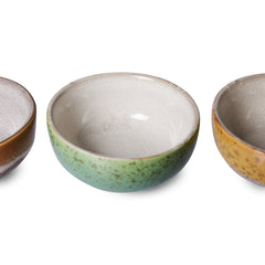 70s ceramics: XS bowls, castor (set of 4)