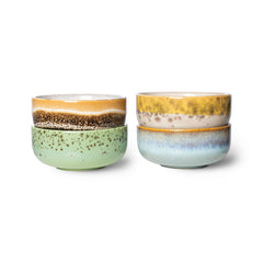 70s ceramics: XS bowls, castor (set of 4)