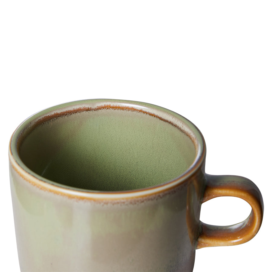 Chef ceramics: cup and saucer, moss green