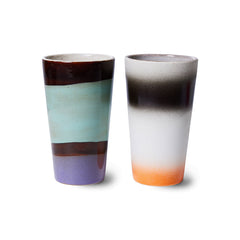 70s ceramics: latte mugs, Boogie (set of 2)