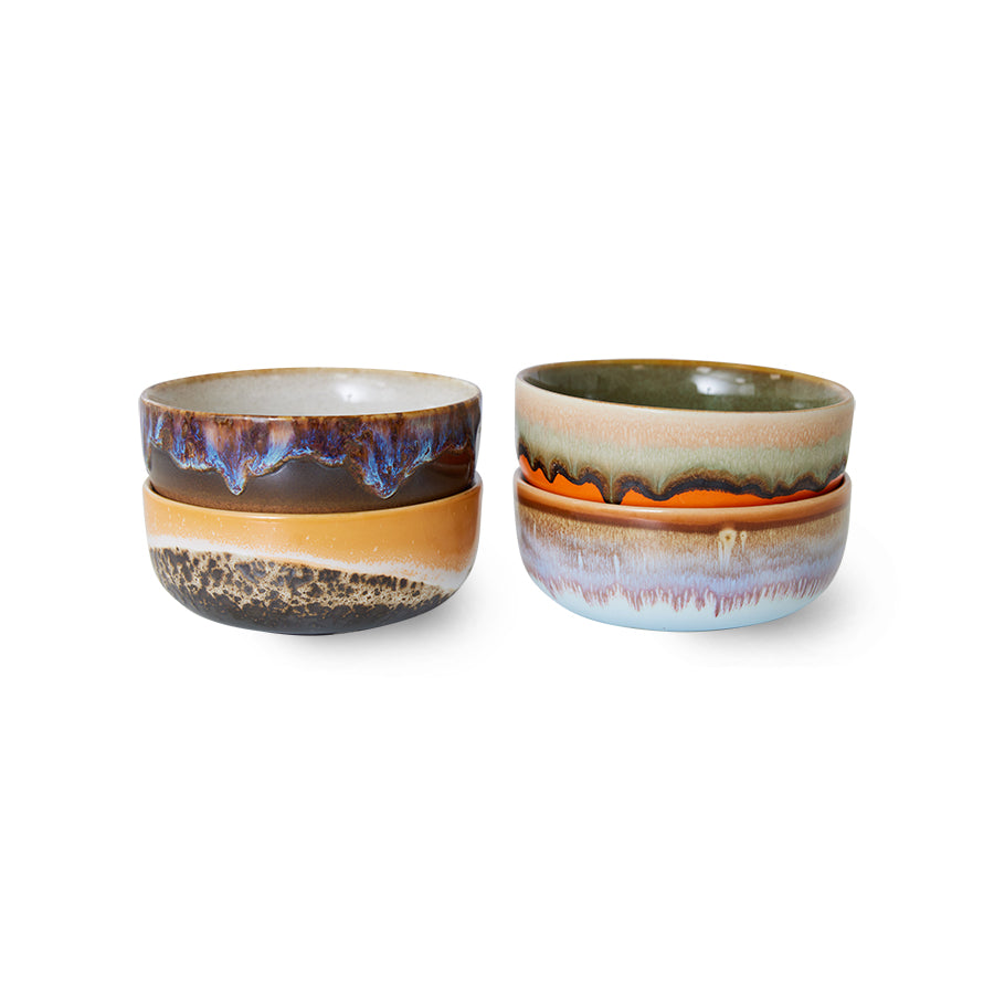 70s ceramics: tapas bowls, crystal (set of 4)