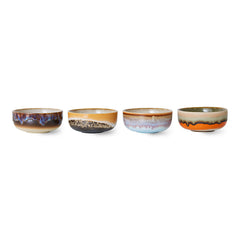 70s ceramics: tapas bowls, crystal (set of 4)
