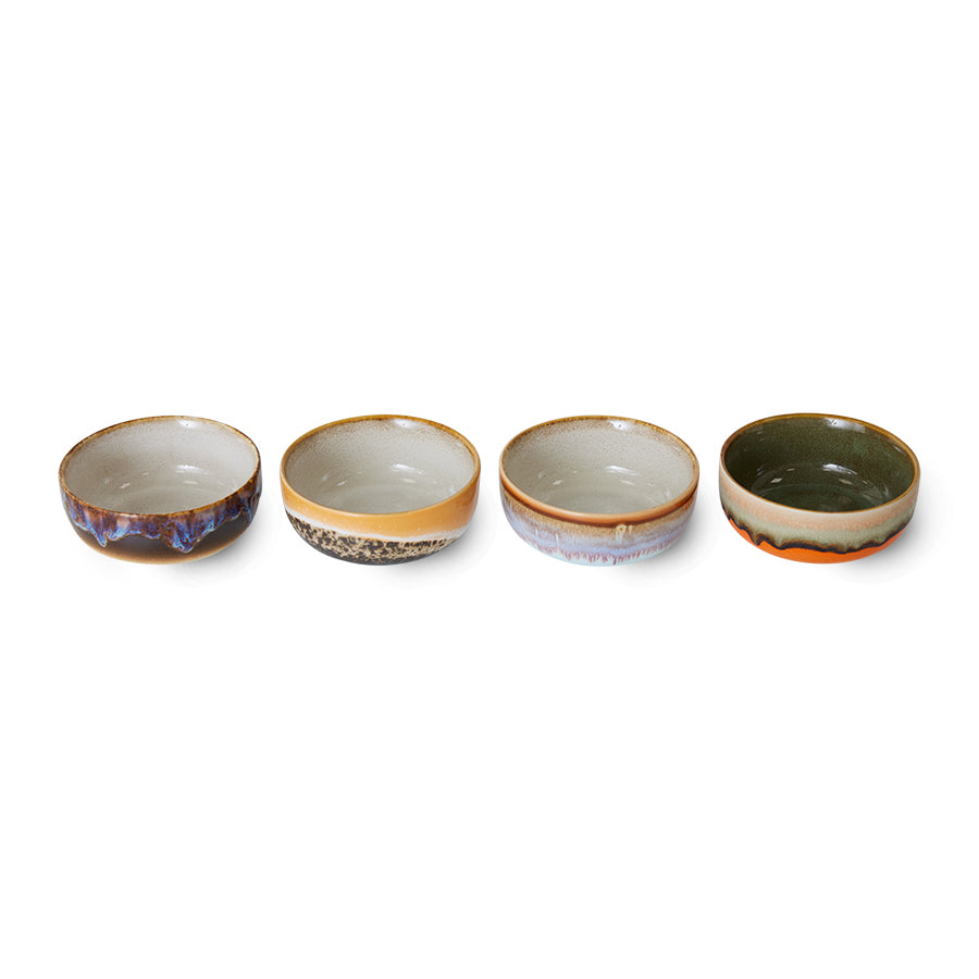 70s ceramics: tapas bowls, crystal (set of 4)