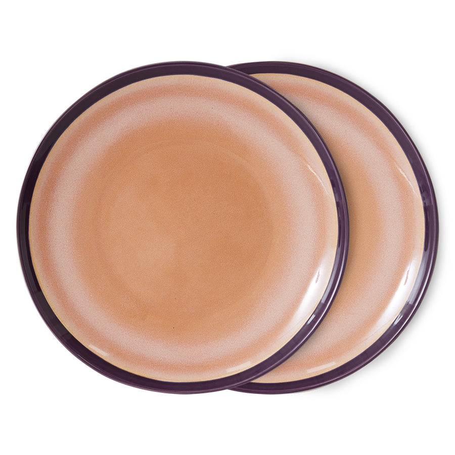 70s ceramics: dinner plates, bedrock (set of 2)