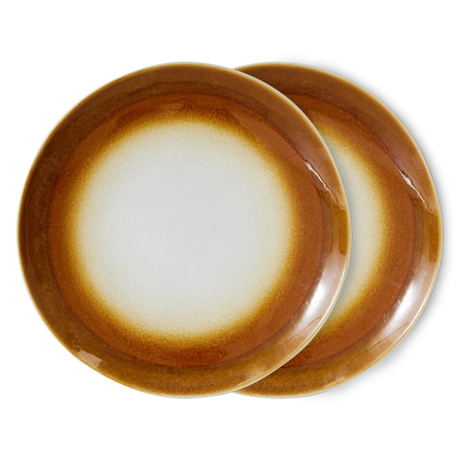 70s ceramics: dinner plates, supernova (set of 2)