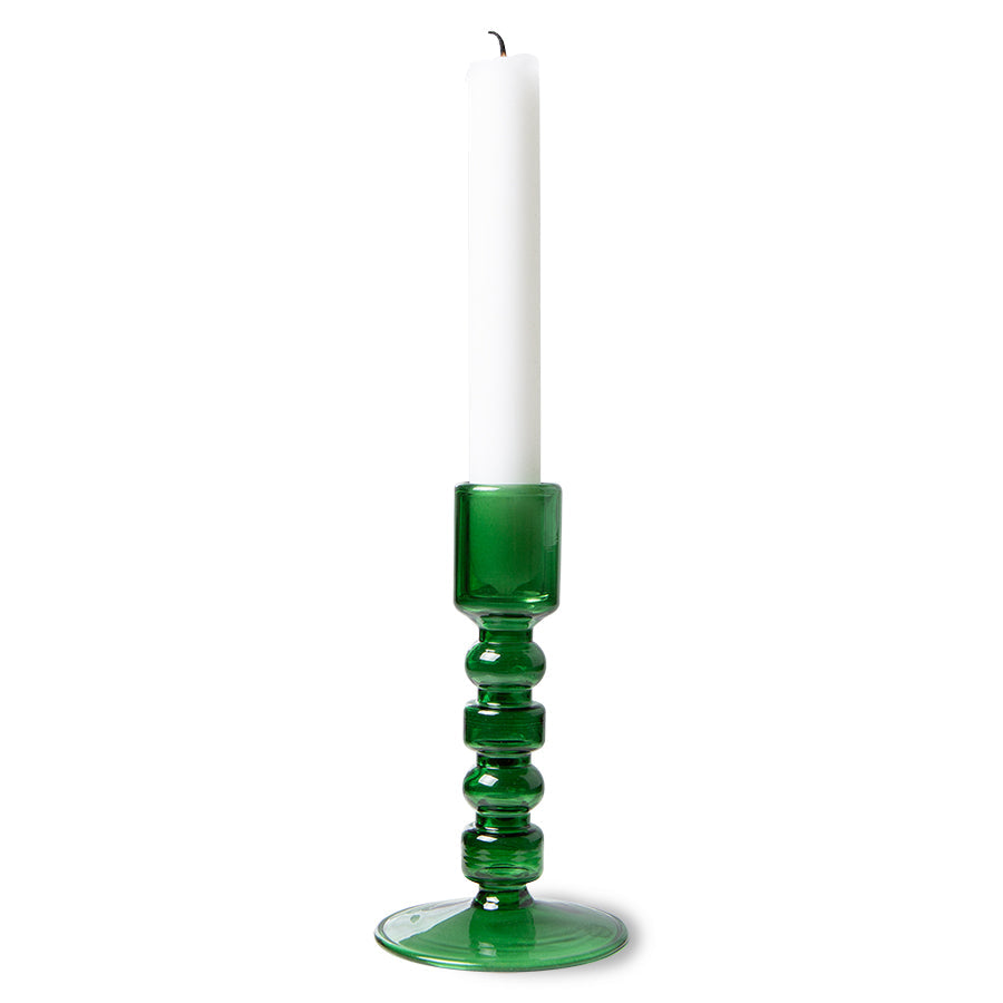 the emeralds: glass candle holder M, forest green