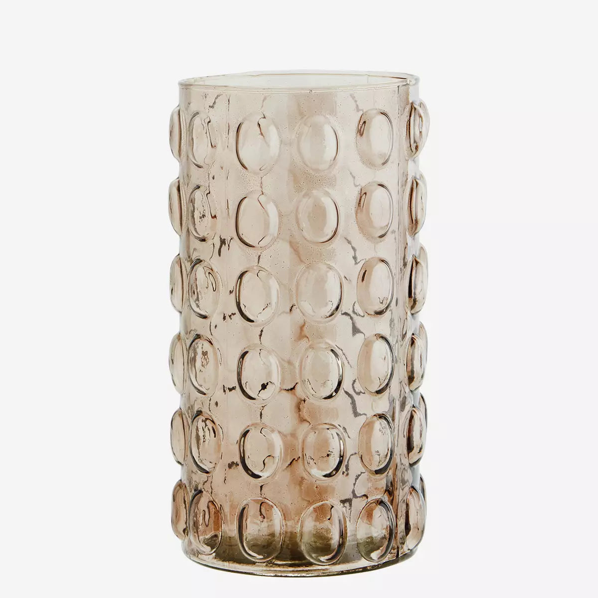 Glass vase bubbles brown large