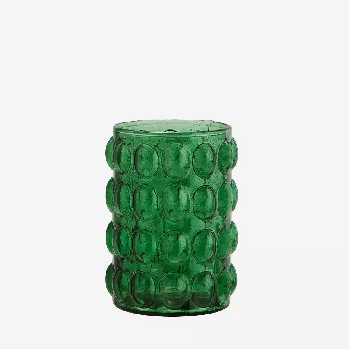 Glass vase bubbles green medium