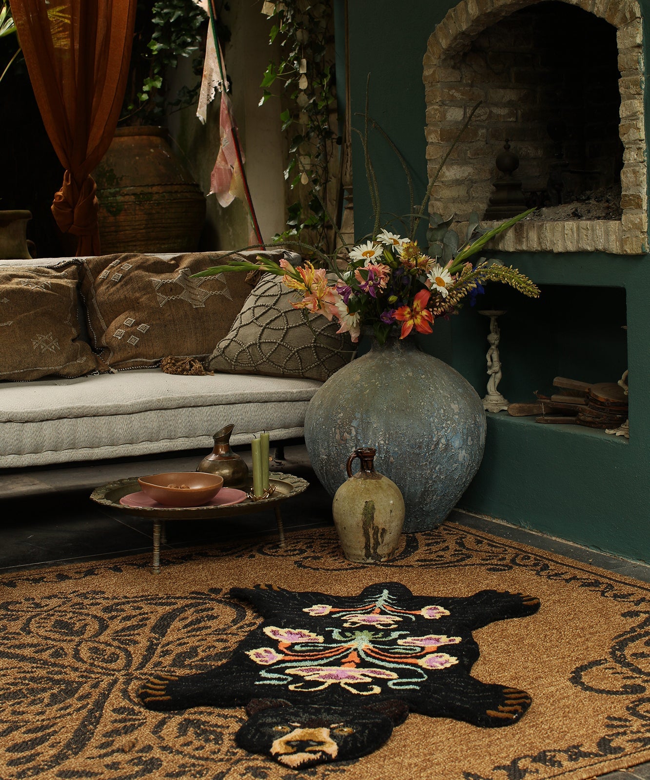 Blooming Bear Rug Small