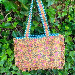 Tas bloemen, geel/groen