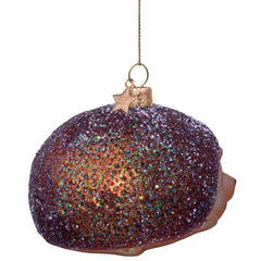 Glazen kerst decoratie bruine egel H6cm