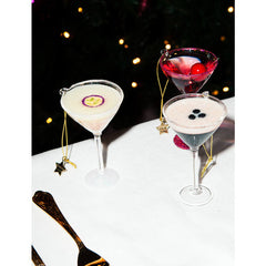 Ornament glass pink cosmopolitan cocktail H8.5cm