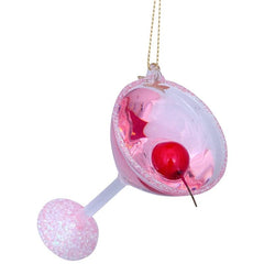 Ornament glass pink cosmopolitan cocktail H8.5cm