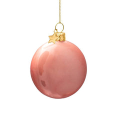 Ornament glass pink orange smiley H7.5cm