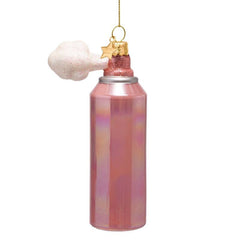 Ornament glass pink oil hairspray H12cm