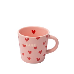 Ceramic espresso cup hearts BABE pink 80ml