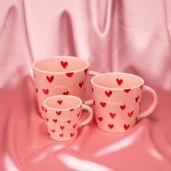 Ceramic espresso cup hearts BABE pink 80ml