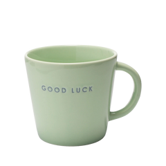Ceramic cappuccino cup GOOD LUCK light green 250ml