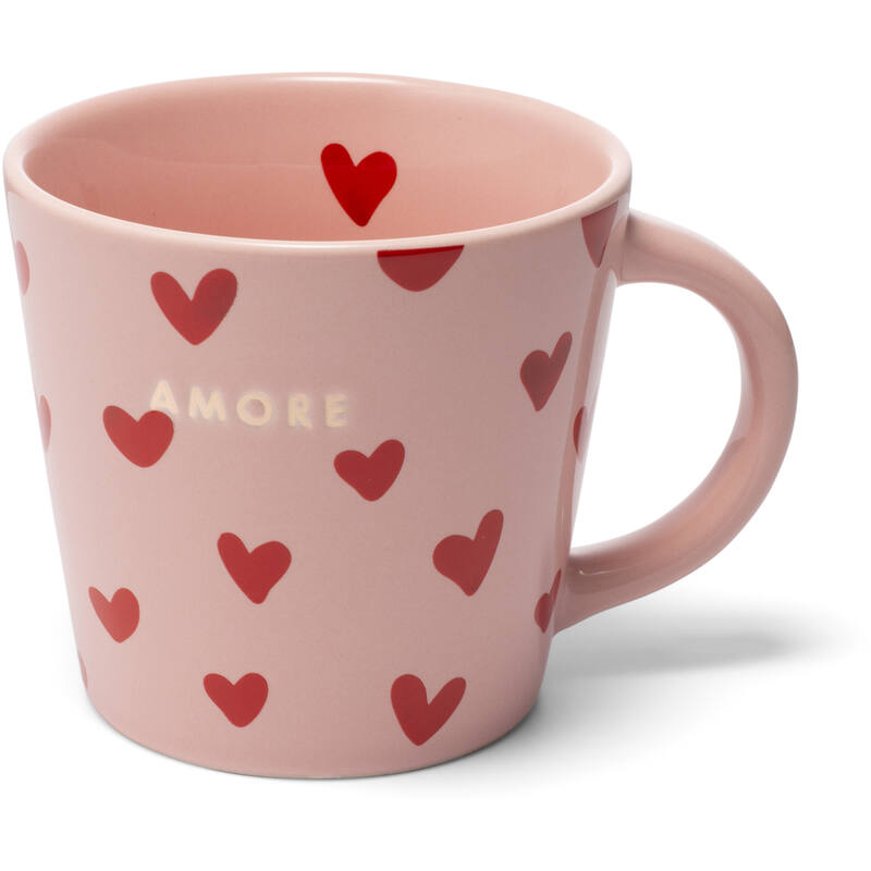 Ceramic cappuccino cup hearts AMORE pink 250ml