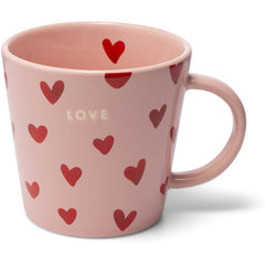 Ceramic tea cup hearts LOVE pink 350ml