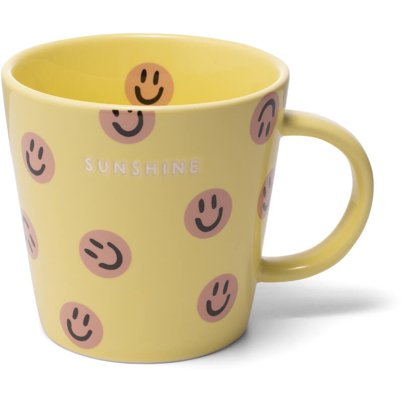 Ceramic tea cup smileys SUNSHINE yellow 350ml