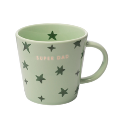 Ceramic tea cup stars SUPER DAD light green 350ml