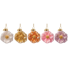 Ornament glass Easter Set Fancy Flowers w/ Box 6CM