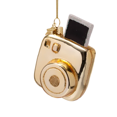 Ornament glass instant photo camera H9.5cm