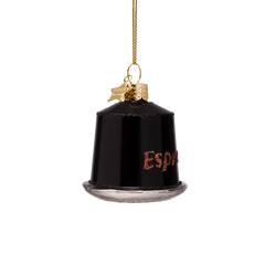 Ornament glass espresso coffee capsule H5.5cm