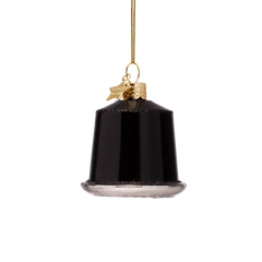 Ornament glass espresso coffee capsule H5.5cm