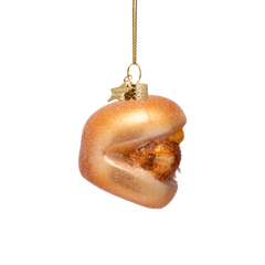 Ornament glass broodje kroket H6.5cm