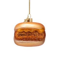 Ornament glass broodje kroket H6.5cm