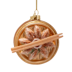 Ornament glass gyoza dumpling H7.5cm