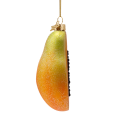 Ornament glass papaya H10.5cm