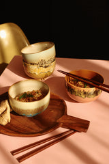 70s ceramics: noodle bowl azure