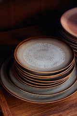 70s ceramics: dinner plate contrast, set of 2