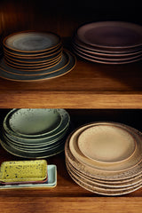 70s ceramics: dessert plate grit, set of 2