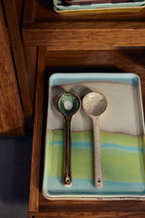 70s ceramics: large tray glint