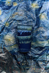 70s ceramics: Van Gogh coffee mugs starry night, set of 2