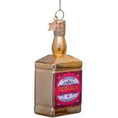 Ornament glass gold tequila bottle H9.5cm