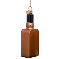 Ornament glass brown whiskey bottle H10cm