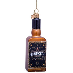 Ornament glass brown whiskey bottle H10cm