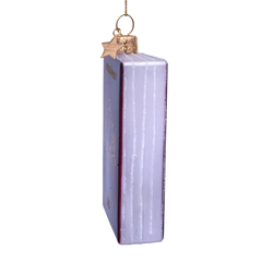 Ornament glass red passport H11cm
