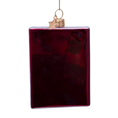 Ornament glass red passport H11cm