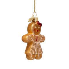 Ornament glass gingerbread female H9cm#
