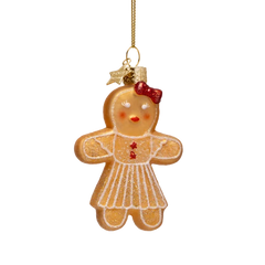 Ornament glass gingerbread female H9cm#