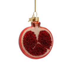 Ornament glass pomegranate H8cm