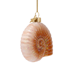 Ornament glass nautilus shell H8cm
