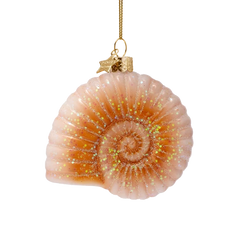 Ornament glass nautilus shell H8cm